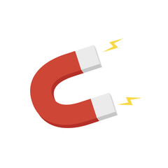 A magnet icon, magnet vector in flat design.