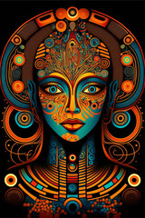 Female human cyborg, generative ai