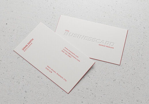 Simple White Business Card Mockup