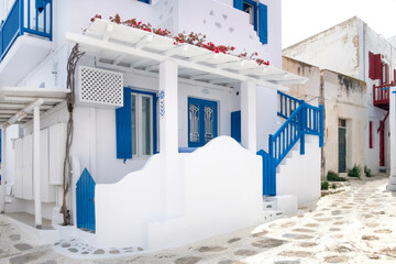 Mykonos, Greece view of the narrow street