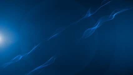 Abstract particles wave light blue background. Futuristic technology style