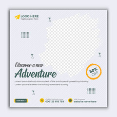 It's time to travel to your dream destinations social media post template editable file