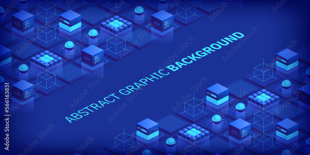 Aufkleber abstract isometric geometric shapes trendy background. digital data concept with graphic elements co