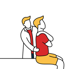 Back pain flat design vector icon illustration.