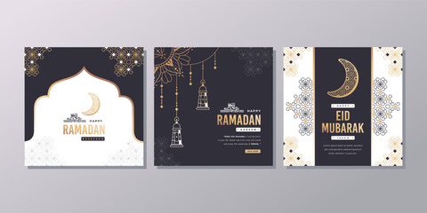 happy ramadan kareem greeting card collection template
