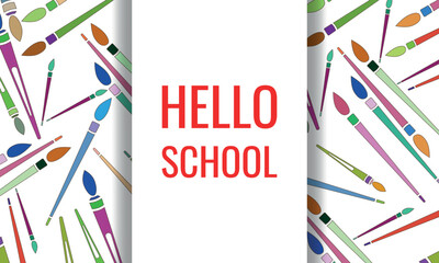 Hello school.Design suitable for greeting card poster and banner