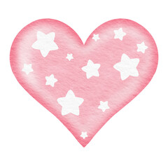 Watercolor Pink Heart.	