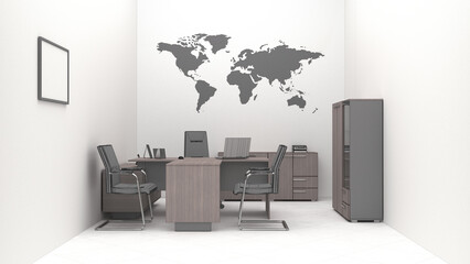 VIP office furniture colr grid 3D rendering