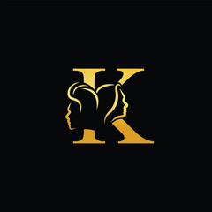 Unisex luxury  K creative logo design