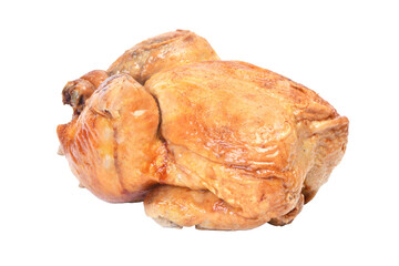 Roasted chicken on white background