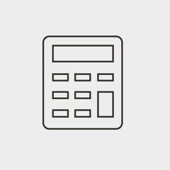 calculator vector solid art icon isolated on white background.  filled symbol in a simple flat trendy modern style for your website design, logo, and mobile app