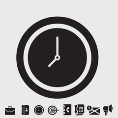 clock vector solid art icon isolated on white background.  filled symbol in a simple flat trendy modern style for your website design, logo, and mobile app