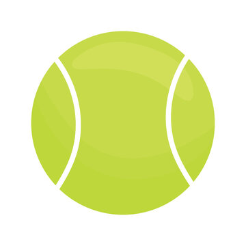 Tennis green ball flat design illustration isolated. Tennis tournament symbol for sports.