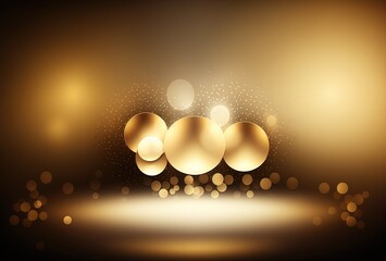 abstract gold background with blur bokeh light,  glitter glow magical moment luxury atmosphere on ground stage, Generative Ai