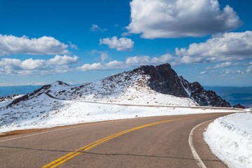 A long way down the road going to Colorado Springs, Colorado