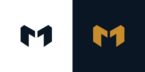 Modern and strong letter M initials logo design - obrazy, fototapety, plakaty