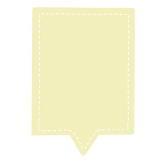 Pastel green frame speech bubble and white dotted line.	
