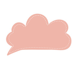 Pastel orange frame speech bubble and white dotted line.	
