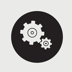 gears vector solid art icon isolated on white background.  filled symbol in a simple flat trendy modern style for your website design, logo, and mobile app