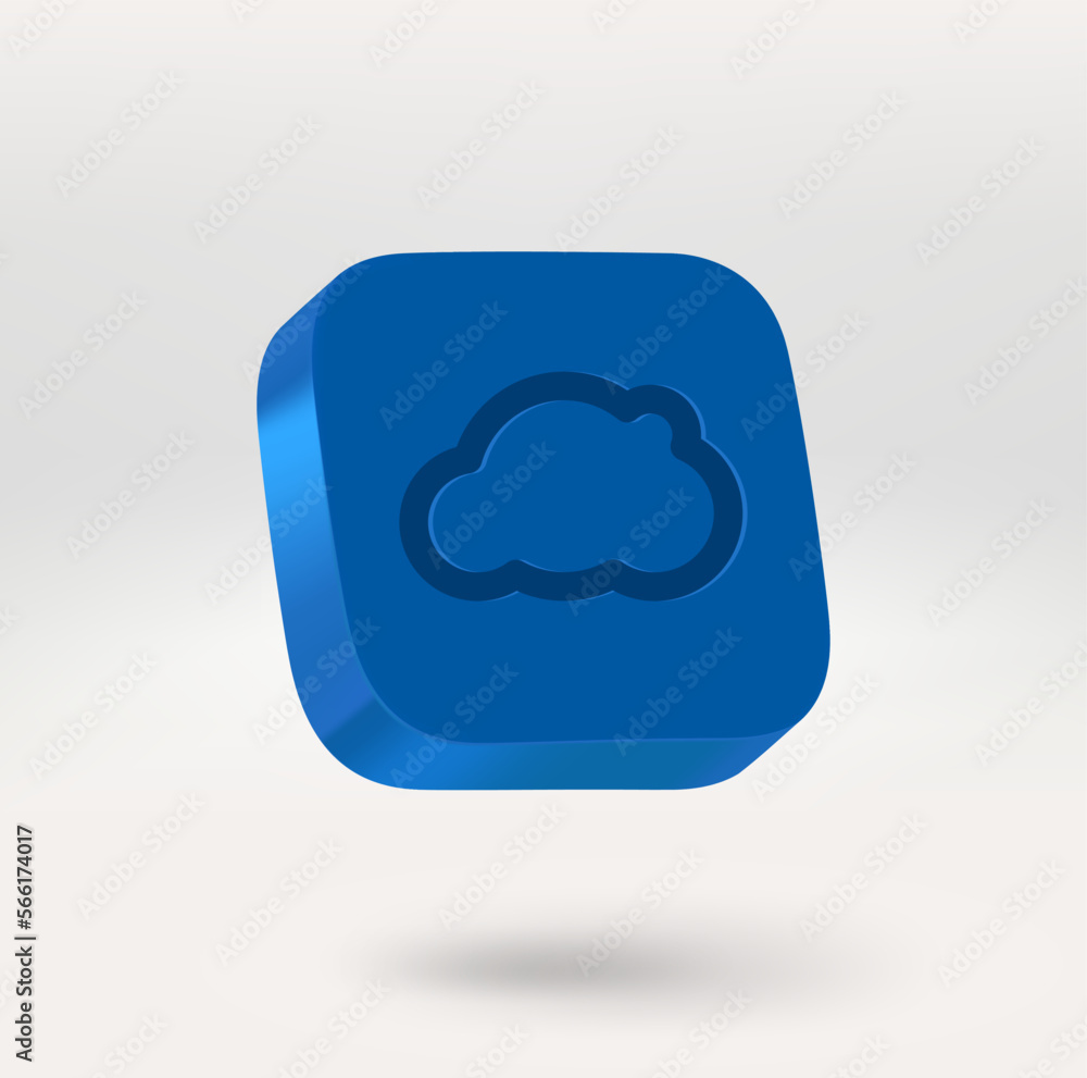 Poster CLoud icon. Mobile application icon. 3d vector icon isolated on white background