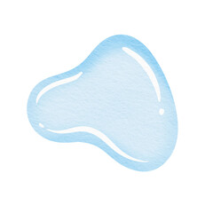 Watercolor Blue blob. Red water drop.	
