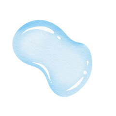 Watercolor Blue blob. Red water drop.	
