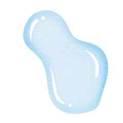 Watercolor Blue blob. Red water drop.	
