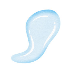 Watercolor Blue blob. Red water drop.	
