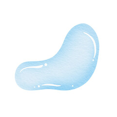 Watercolor Blue blob. Red water drop.	
