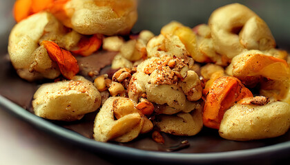 Close up of cashew nuts roast