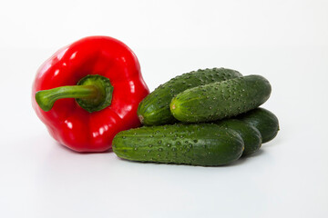 cucumber and red pepper