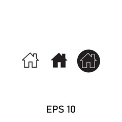 minimalist home icon or symbol. Web design, mobile app.