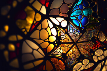 background of stained glass windows