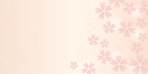 パステル調の桜模様の背景素材のベクターイラスト