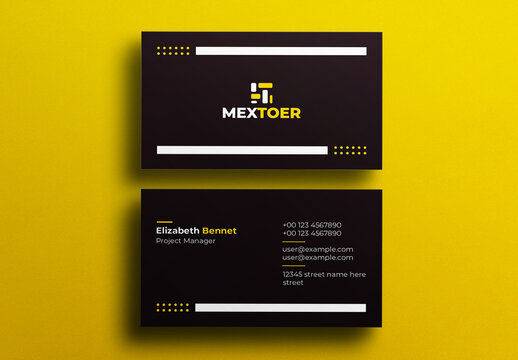 Business Card Black & Yellow Color Design Template
