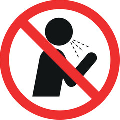 No sneeze sign or Do not cough vector. Health Signs and Symbols.