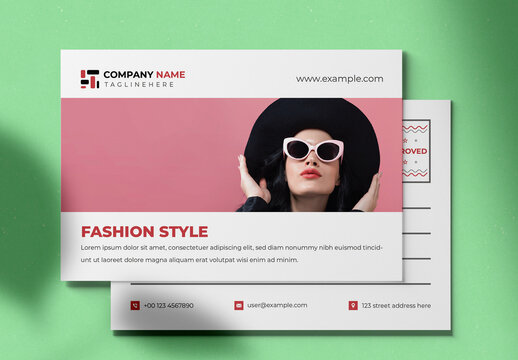 Fashion Post Card Design Template Layout