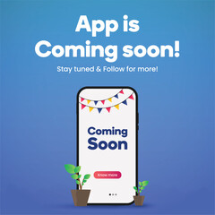 App coming soon. Mobile application launch post Join Us, Log in now. Apps launch. Use our app and get a discount. Download the app. App launch marketing. Announcement, Use now, Get discount, know more