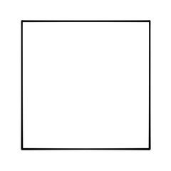 Black square frame element with line border png.	