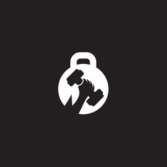 Gym and fitness logo design template, Made with lines that look elegant and minimalist.