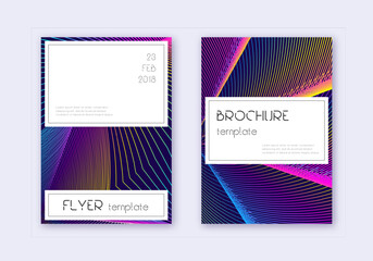 Stylish cover design template set. Rainbow abstrac