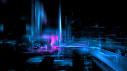 Fototapeta premium Digital technologies, cloud computing, digital future, information transfer. Abstract technology big data background concept. Motion of digital data flow