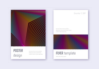 Minimalistic cover design template set. Rainbow ab