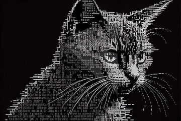 AI concept with illustration made of ascii code
