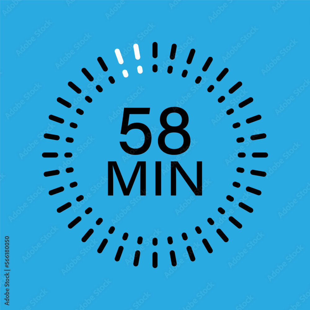 Poster timer countdown. stopwatch image. counting seconds under minute. timer label. vector image