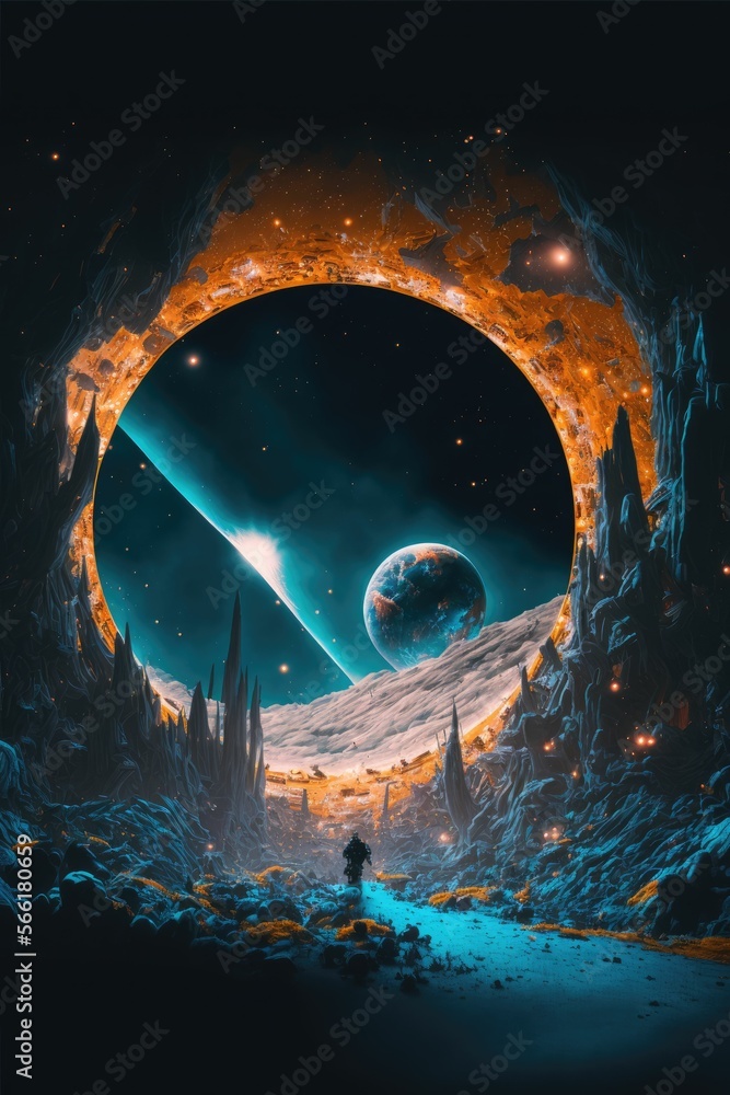Aufkleber the unknown extracurricular ring of extraterrestrial relic ,made with generative ai