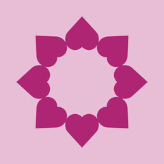 Radial Love Hearts Pink Shape Icon