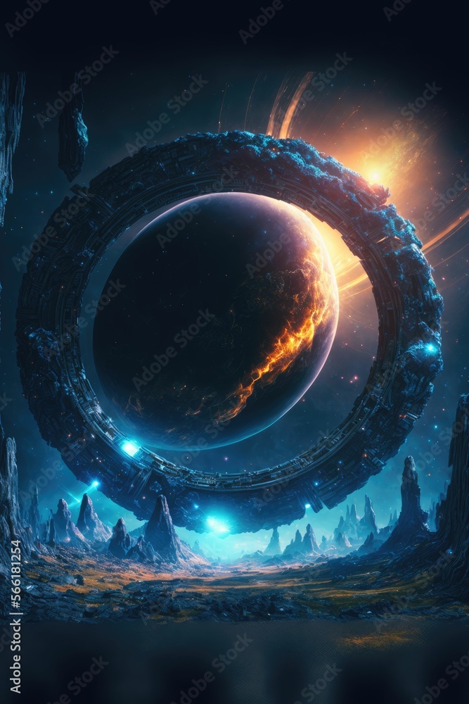 Poster the unknown extracurricular ring of extraterrestrial relic ,made with generative ai