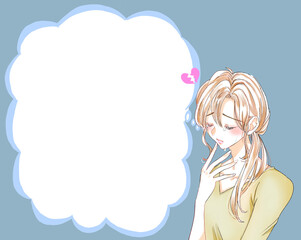 失恋に苦しむ女性　吹き出し