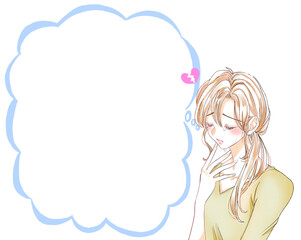 失恋に苦しむ女性　吹き出し